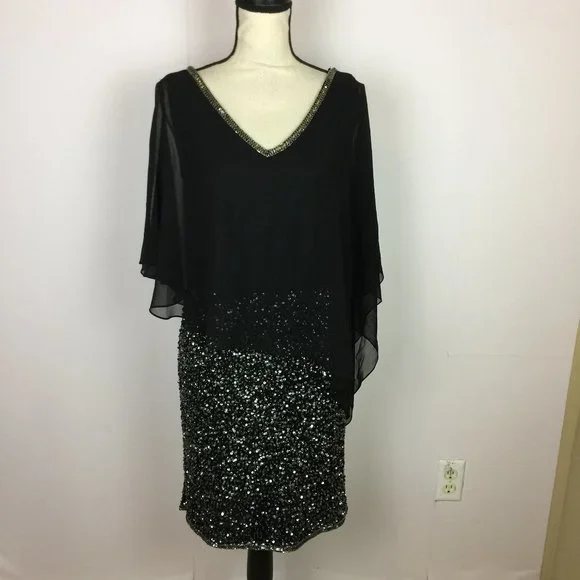j kara black beaded dress Amazon.com: J Kara Women's 3/4 Floral Beaded Pop Over Gown Dress, Black/Gun, 8 : Clothing, Shoes & Jewelry